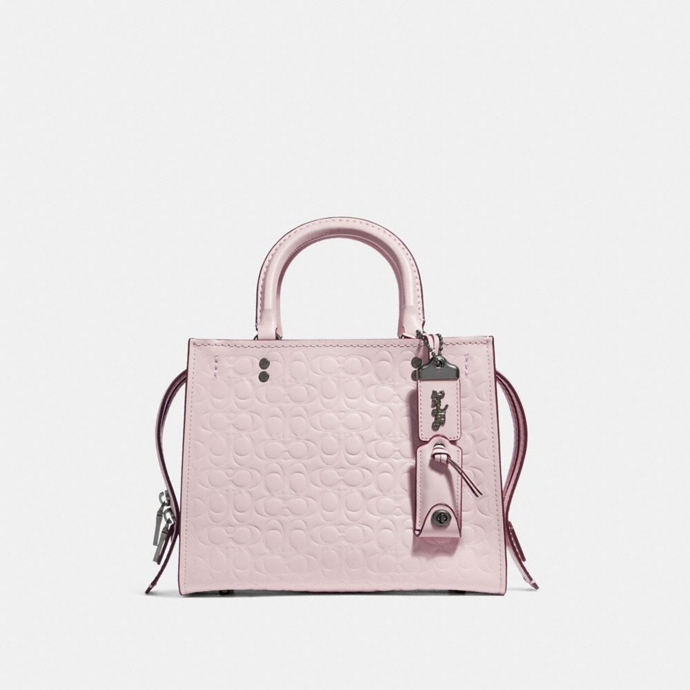 COACH 26839 ROGUE 25 IN SIGNATURE LEATHER WITH FLORAL BOW PRINT INTERIOR BP/ICE PINK