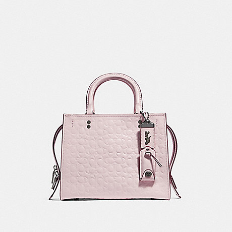 COACH 26839 ROGUE 25 IN SIGNATURE LEATHER WITH FLORAL BOW PRINT INTERIOR BP/ICE-PINK