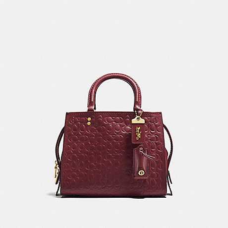 COACH ROGUE 25 IN SIGNATURE LEATHER WITH FLORAL BOW PRINT INTERIOR - OL/BORDEAUX - 26839