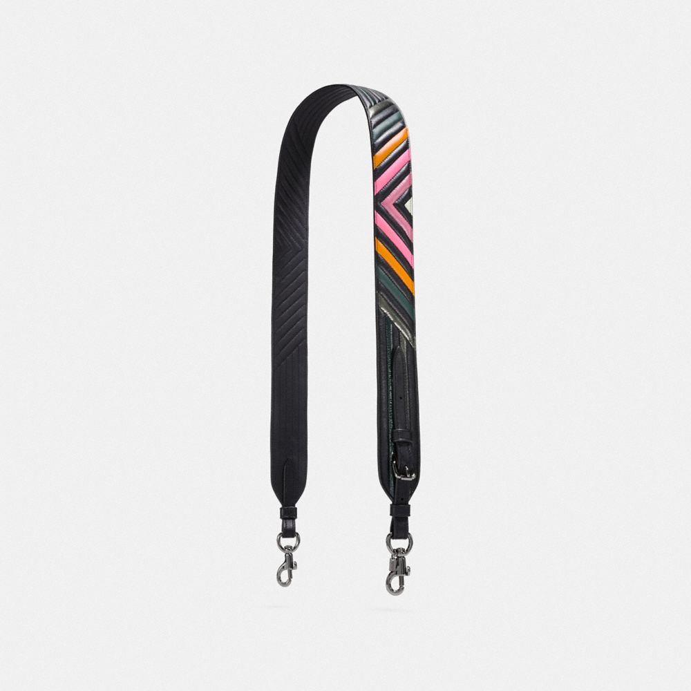Novelty Strap With Colorblock Quilting - 26968 - Gunmetal/Black Multi