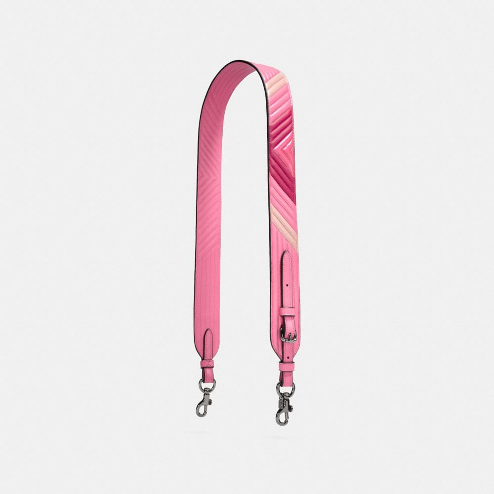 COACH 26968 Novelty Strap With Colorblock Quilting BRIGHT PINK/DARK GUNMETAL