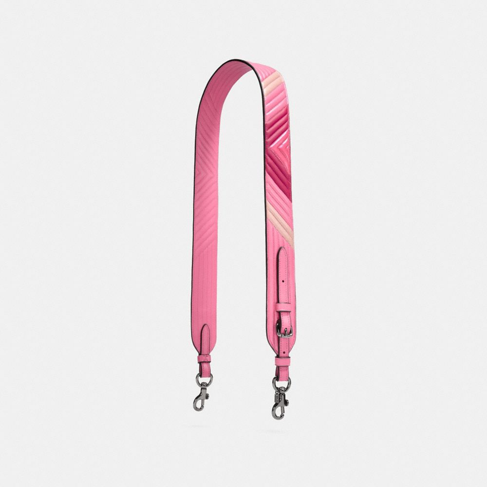 COACH 26968 NOVELTY STRAP WITH COLORBLOCK QUILTING BRIGHT PINK/DARK GUNMETAL