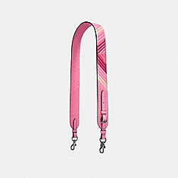 COACH 26968 Novelty Strap With Colorblock Quilting BRIGHT PINK/DARK GUNMETAL