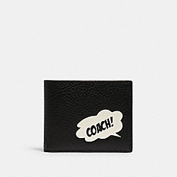 COACH â”‚ MARVEL 3-IN-1 WALLET WITH SIGNATURE CANVAS DETAIL AND COACH BUBBLE - QB/CHARCOAL/BLACK - COACH 2699