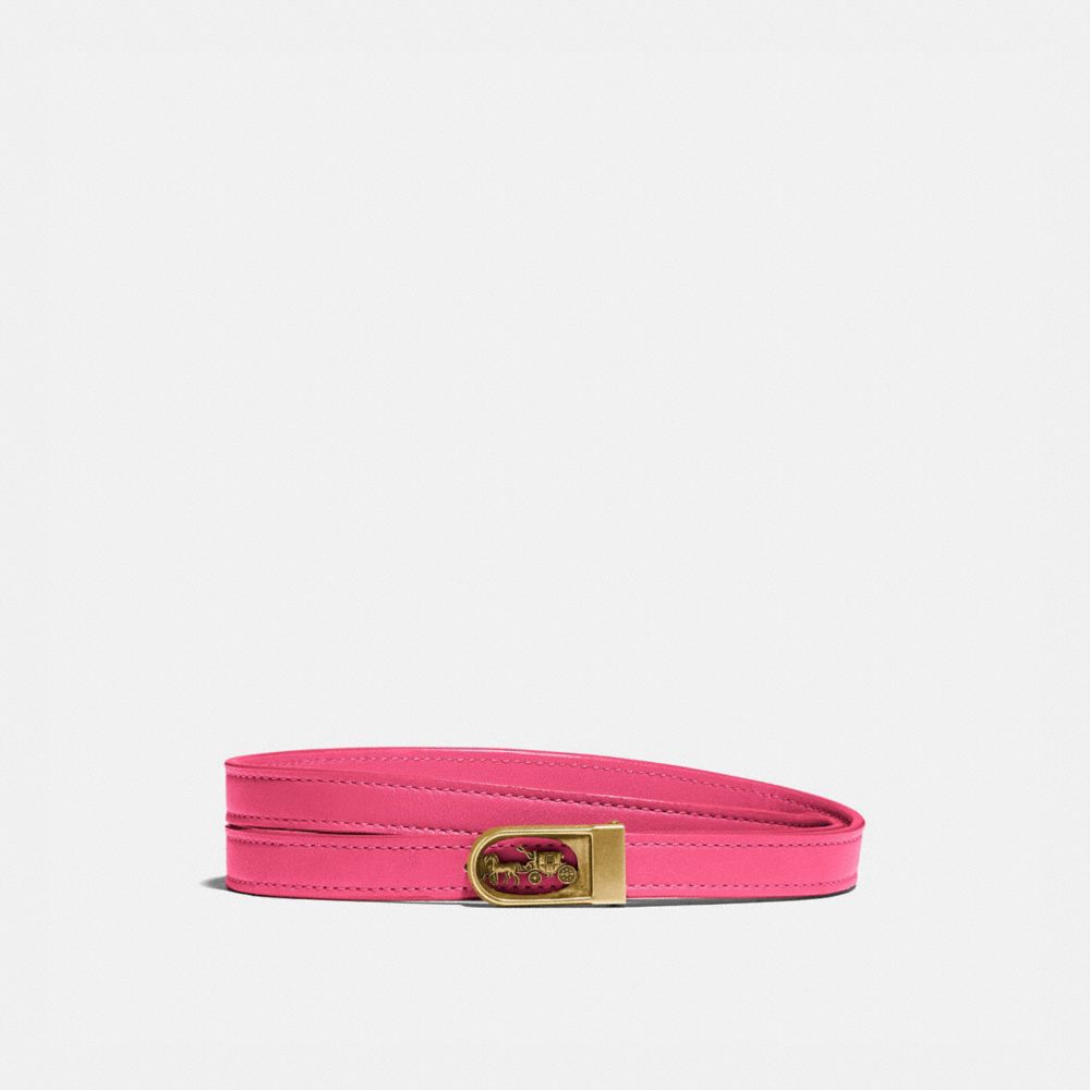 2704 - Horse And Carriage Buckle Belt, 15 Mm Brass/FUCHSIA