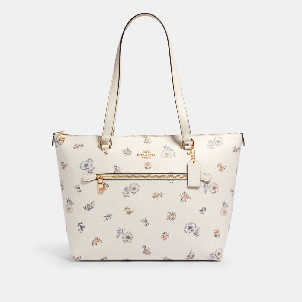 GALLERY TOTE WITH DANDELION FLORAL PRINT - 2713 - IM/CHALK/ BLUE MULTI