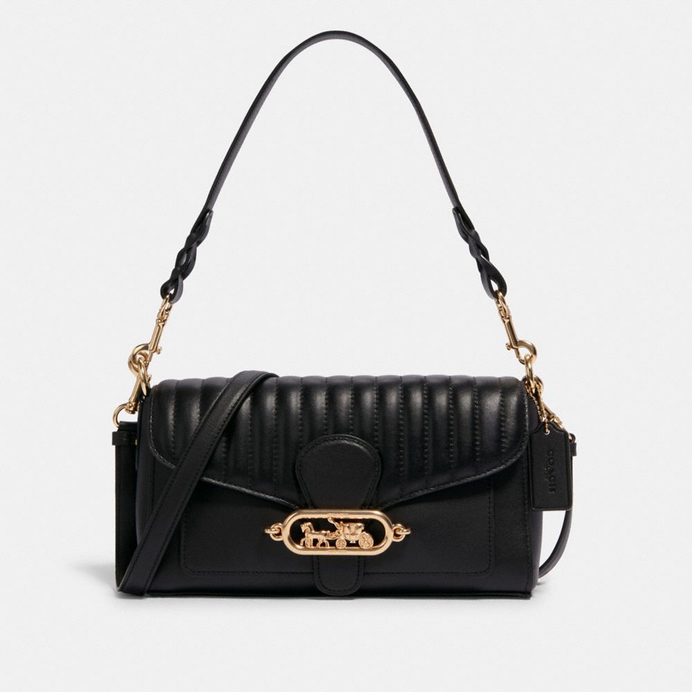 COACH JADE SHOULDER BAG WITH LINEAR QUILTING - IM/BLACK - 2733