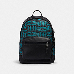 COACH 2743 West Backpack In Signature Canvas With Rexy By Guang Yu QB/GRAPHITE BLUE GREEN