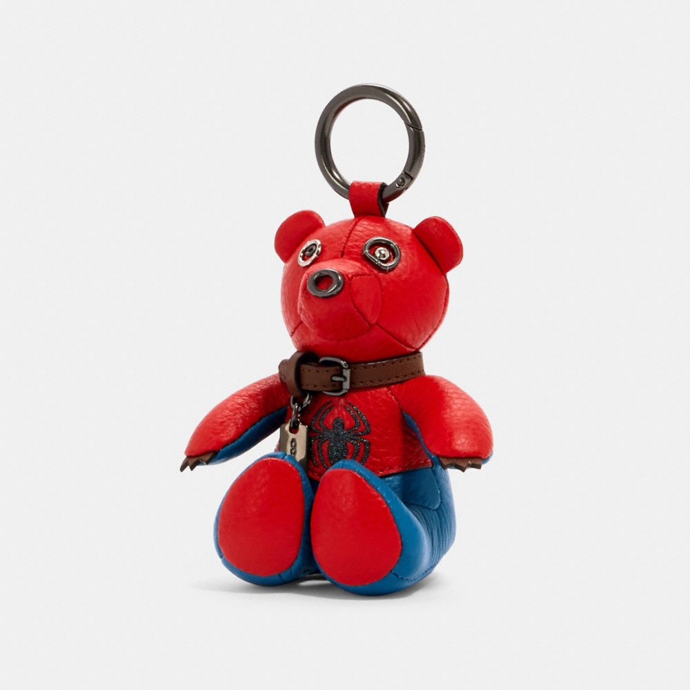 COACH â”‚ MARVEL SPIDER-MAN COLLECTIBLE BEAR BAG CHARM - 2751 - SV/BLUEJAY/RED