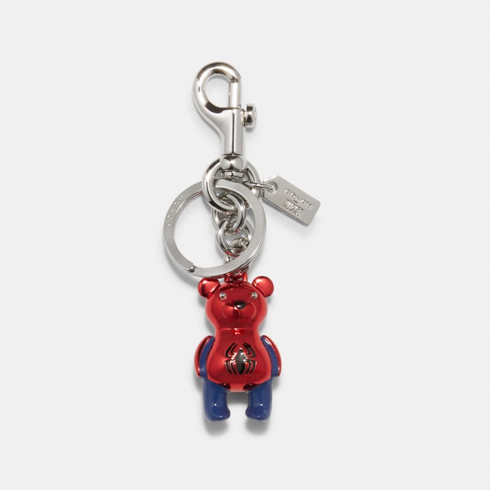 COACH â”‚ MARVEL SPIDER-MAN BEAR BAG CHARM - 2754 - SV/BLUEJAY/RED