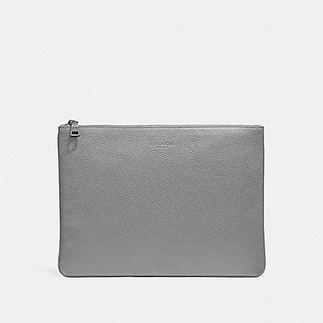 COACH LARGE MULTIFUNCTIONAL POUCH - HEATHER GREY - 27564