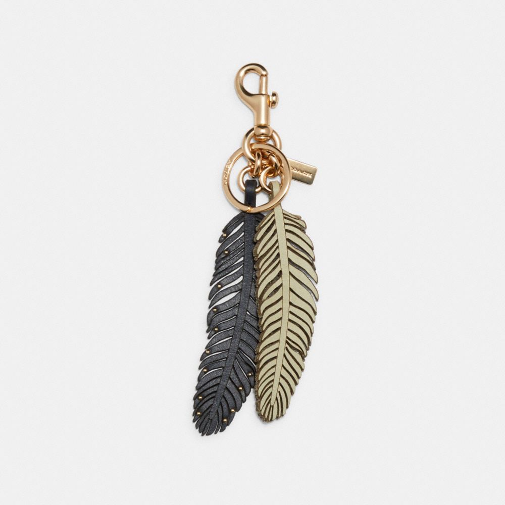 MULTI FEATHER BAG CHARM - 2760 - SV/PALE GREEN MULTI