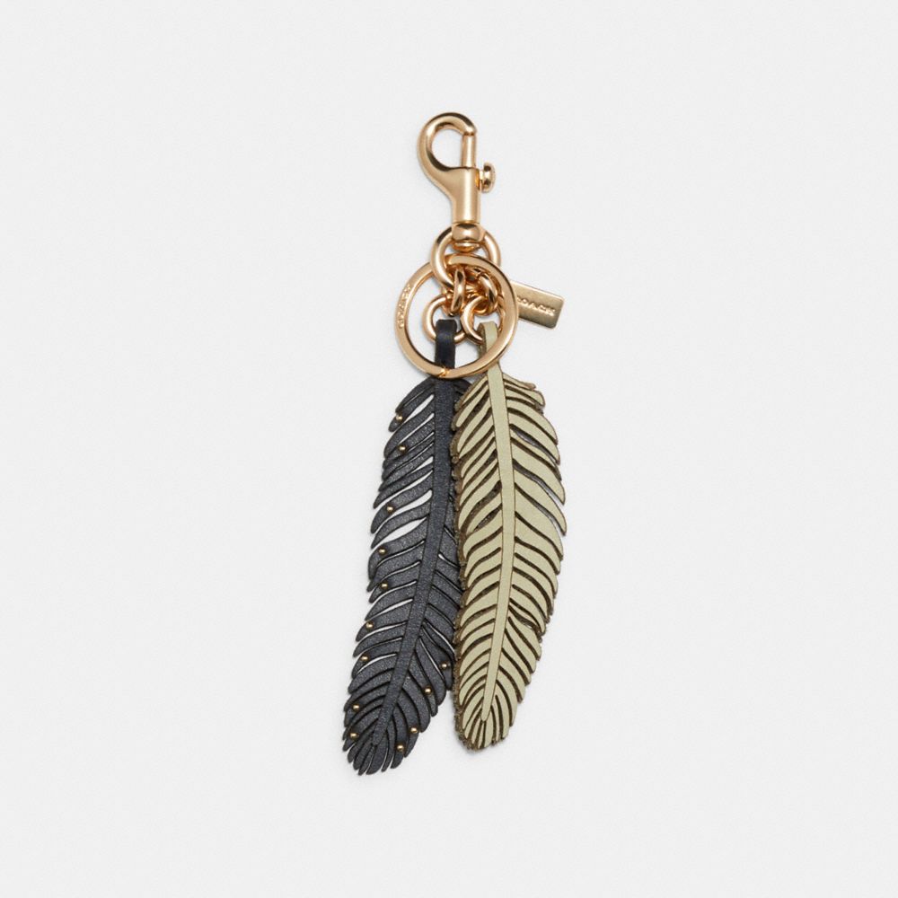 COACH MULTI FEATHER BAG CHARM - SV/PALE GREEN MULTI - 2760