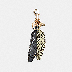 MULTI FEATHER BAG CHARM - 2760 - SV/PALE GREEN MULTI