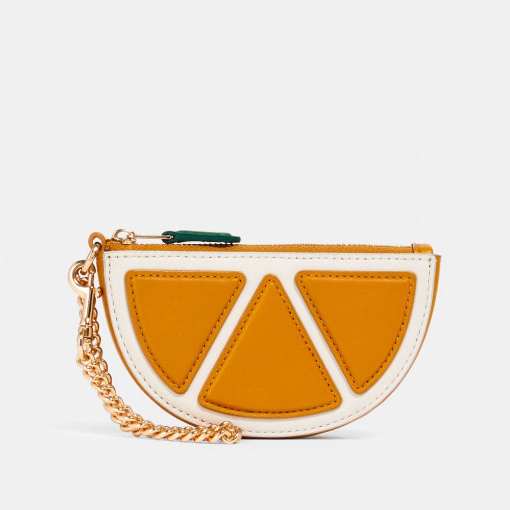 COACH 2762 Orange Slice Pouch Bag Charm IM/ORANGE