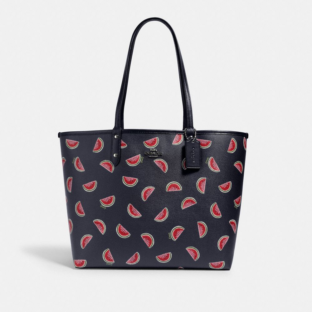 REVERSIBLE CITY TOTE WITH WATERMELON PRINT - 2779 - SV/MIDNIGHT MULTI/MIDNIGHT