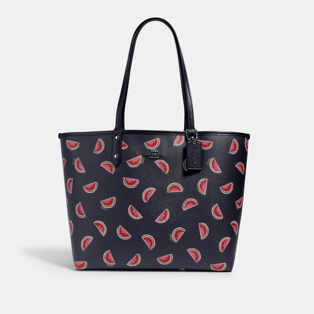 COACH 2779 Reversible City Tote With Watermelon Print SV/MIDNIGHT MULTI/MIDNIGHT