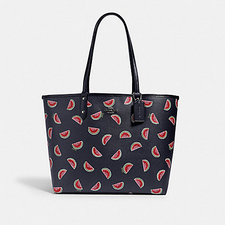 COACH 2779 REVERSIBLE CITY TOTE WITH WATERMELON PRINT SV/MIDNIGHT MULTI/MIDNIGHT