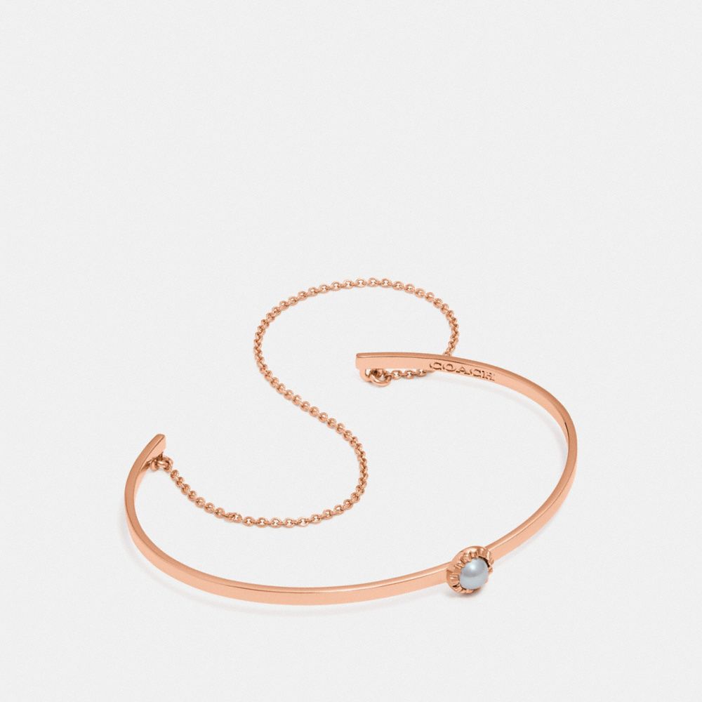 DEMI-FINE SUNBURST CHAIN CUFF - GREY/ROSE GOLD - COACH 27834