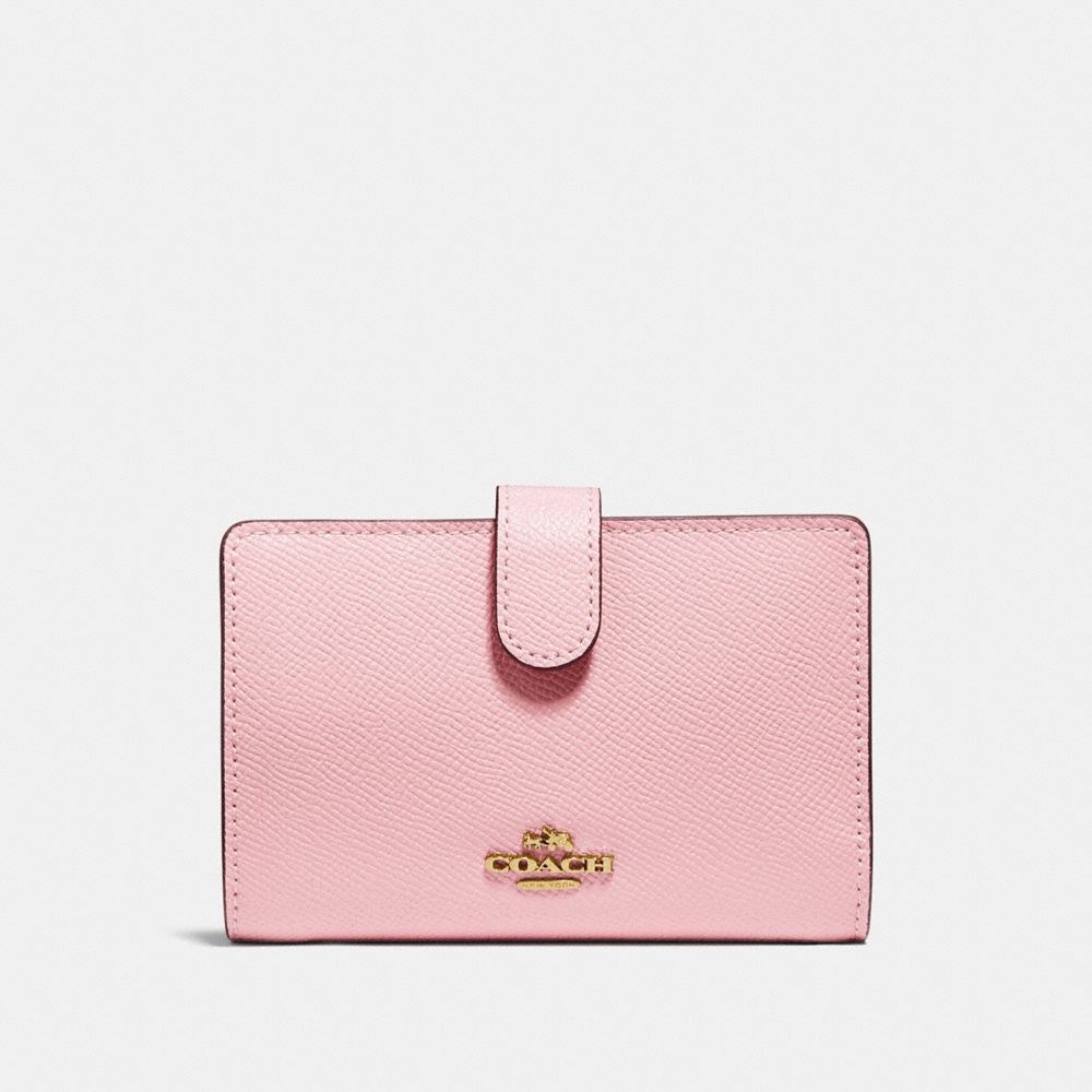 COACH MEDIUM CORNER ZIP WALLET - GD/BLOSSOM - 27968