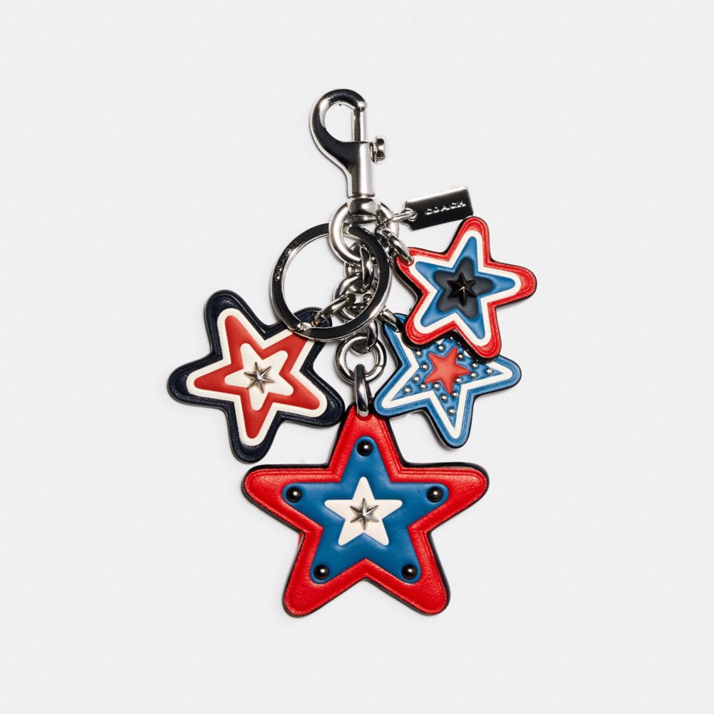 AMERICANA CLUSTER STAR BAG CHARM - 2804 - SV/MIDNIGHT NAVY/RED