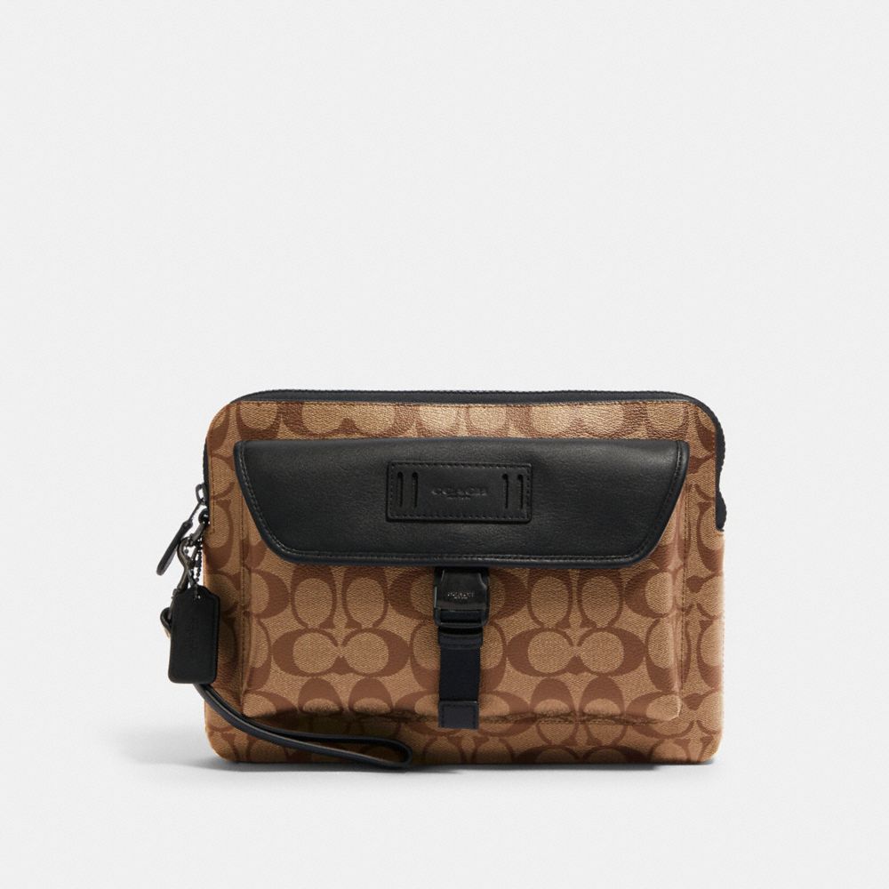 COACH 2811 - RANGER POUCH IN SIGNATURE CANVAS QB/TAN