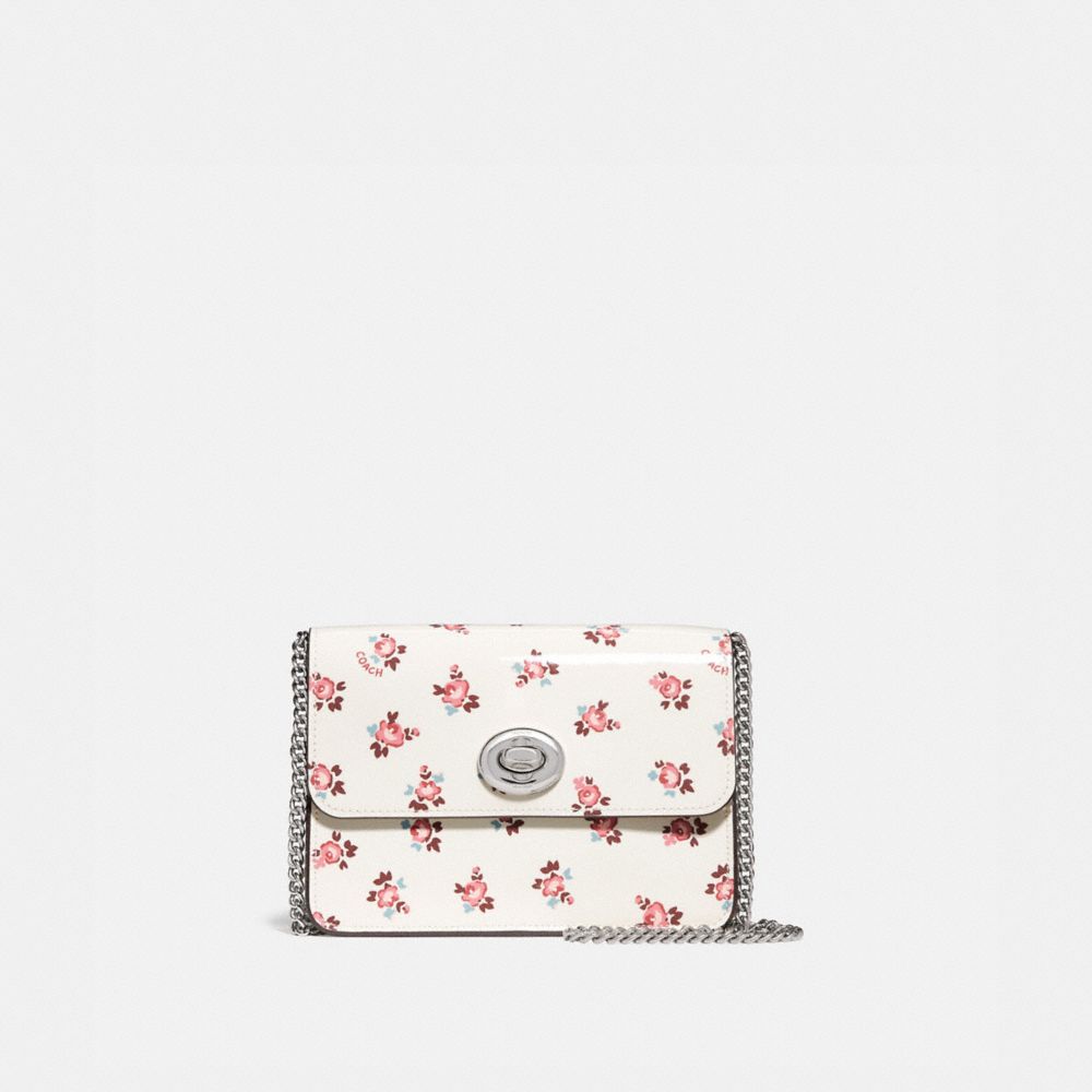 COACH 28184 BOWERY CROSSBODY WITH FLORAL BLOOM PRINT CHALK/SILVER