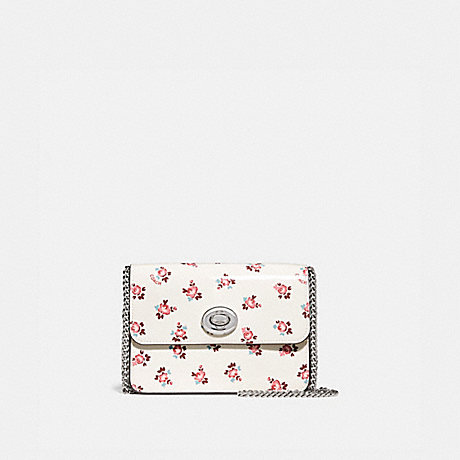 COACH 28184 BOWERY CROSSBODY WITH FLORAL BLOOM PRINT CHALK/SILVER