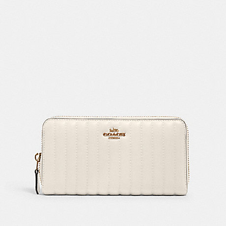 COACH 2855 ACCORDION ZIP WALLET WITH LINEAR QUILTING IM/CHALK
