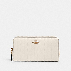 COACH 2855 - ACCORDION ZIP WALLET WITH LINEAR QUILTING IM/CHALK