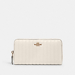 COACH 2855 Accordion Zip Wallet With Linear Quilting IM/CHALK