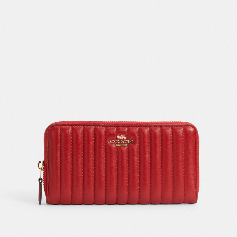 COACH 2855 - ACCORDION ZIP WALLET WITH QUILTING IM/1941 RED