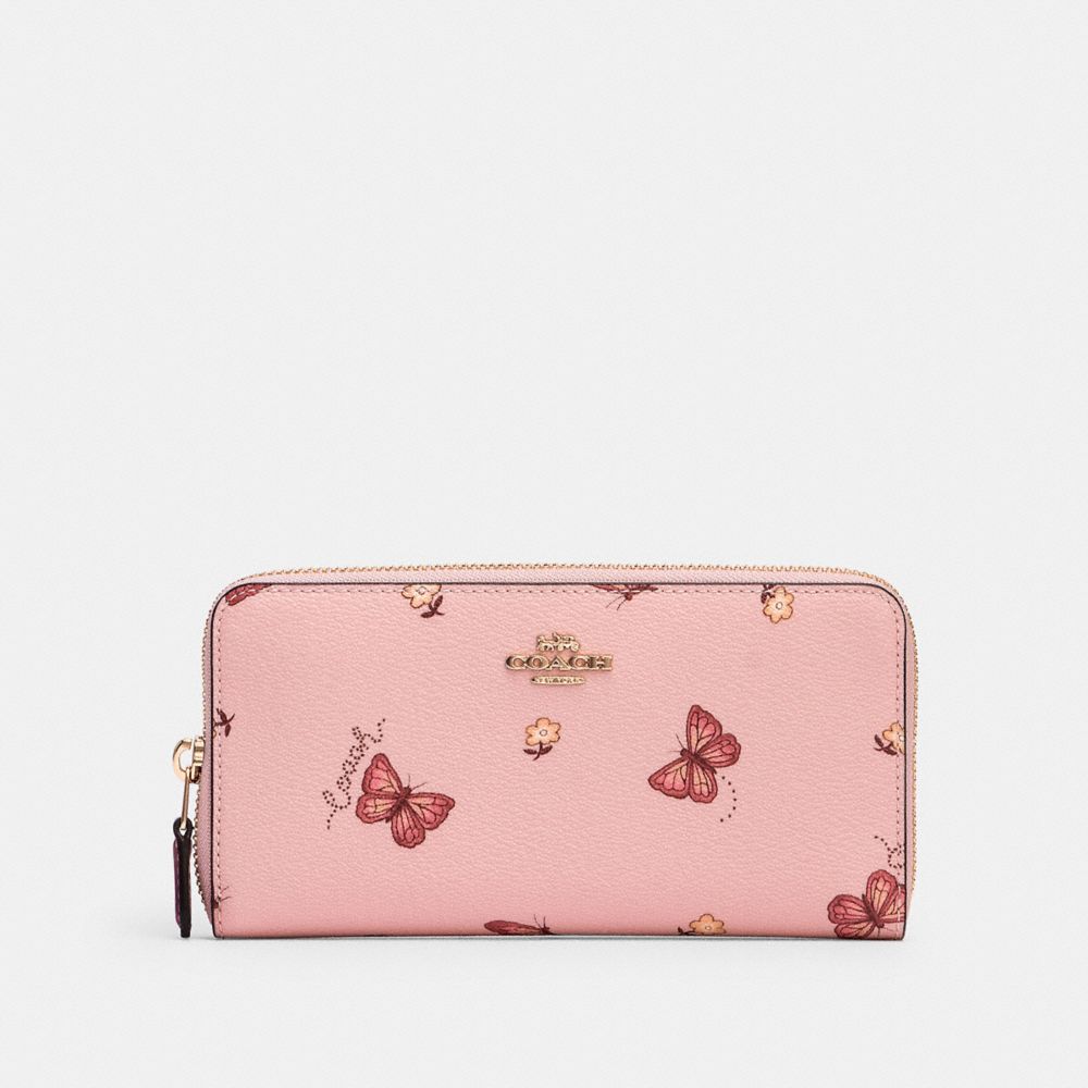 COACH Kisslock Coin Purse With Butterfly Print in Pink