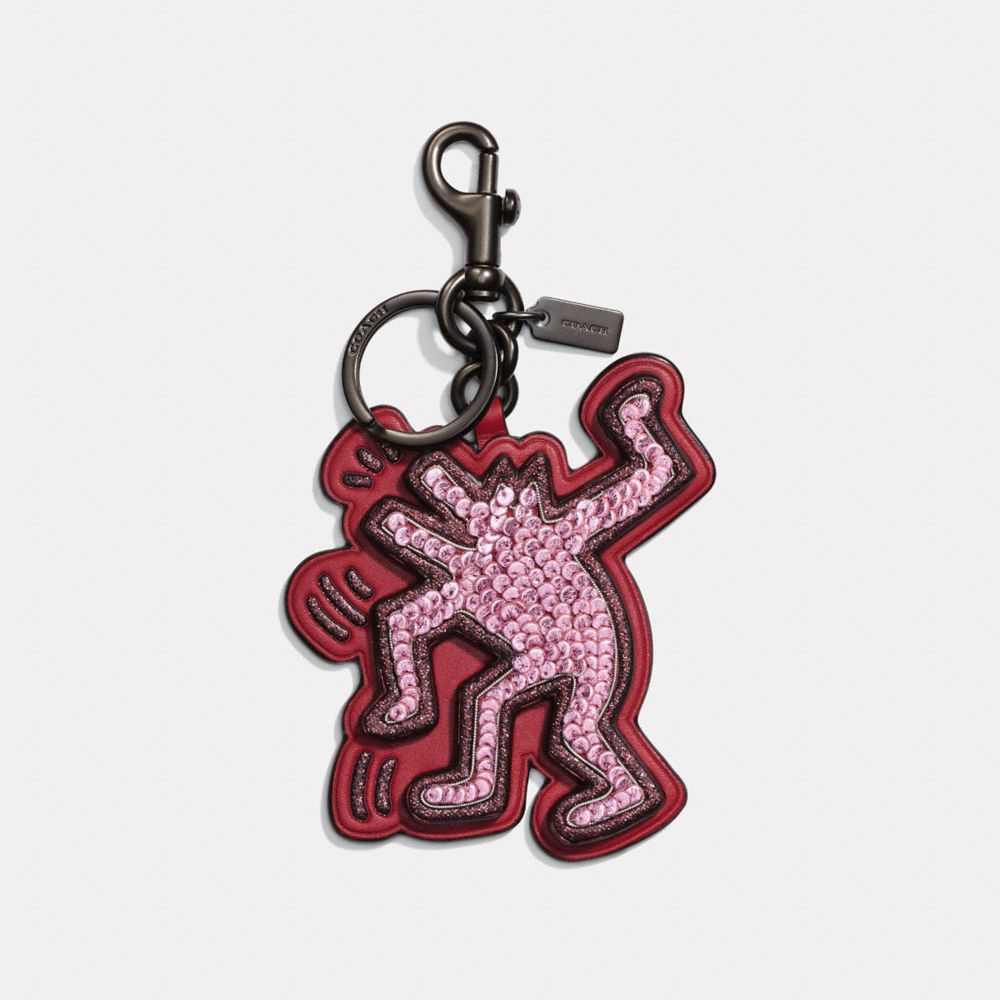 COACH COACH X KEITH HARING BAG CHARM - CRIMSON/BLACK - 28585