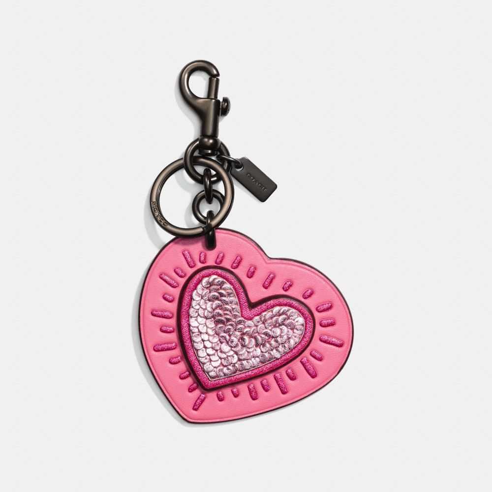 COACH 28588 COACH X KEITH HARING BAG CHARM BRIGHT PINK/BLACK