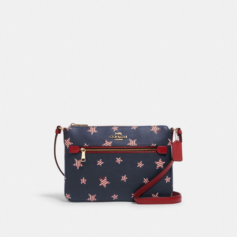 COACH 2862 Gallery File Bag With Americana Star Print IM/NAVY/ RED MULTI