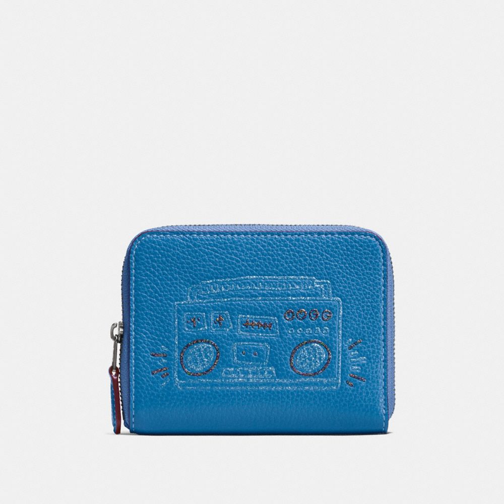 COACH 28679 Coach X Keith Haring Small Zip Around Wallet BP/SKY BLUE