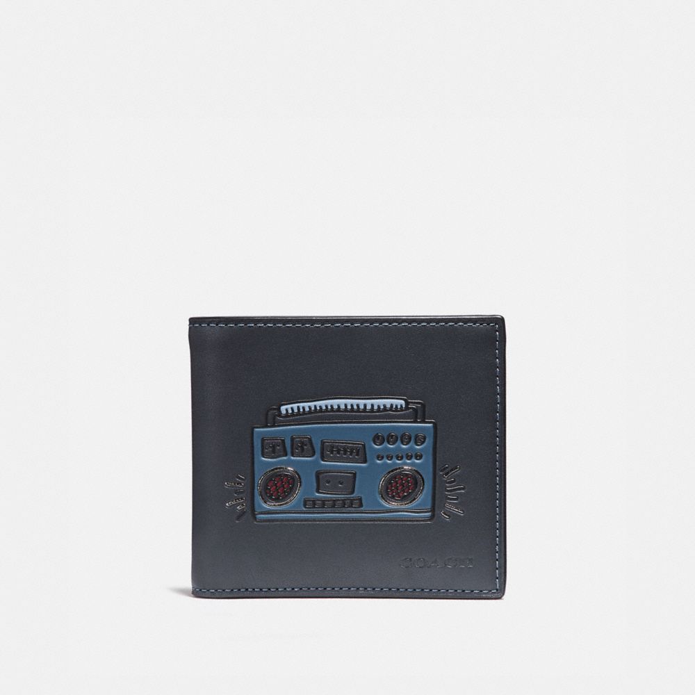 COACH 28720 COACH X KEITH HARING DOUBLE BILLFOLD WALLET MIDNIGHT-BOOMBOX