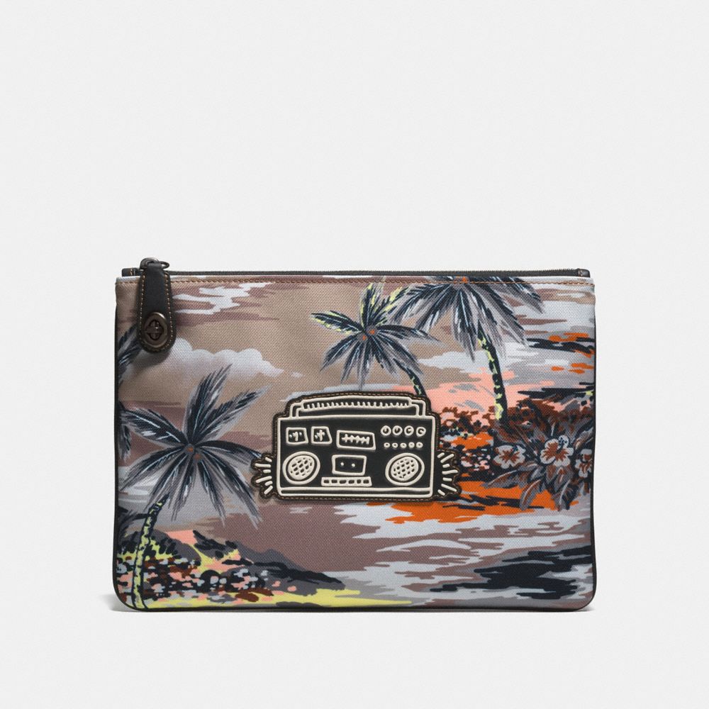 COACH X KEITH HARING POUCH - 28731 - HAWAIIAN BROWN BOOMBOX