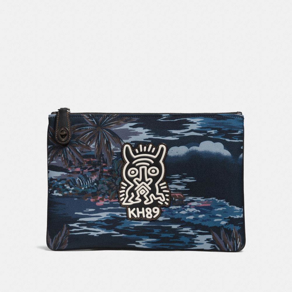 COACH X KEITH HARING POUCH - 28731 - HAWAIIAN BLACK MONSTER