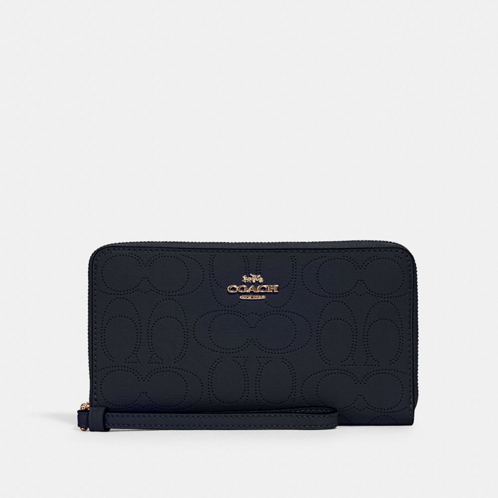 LARGE PHONE WALLET IN SIGNATURE LEATHER - IM/MIDNIGHT - COACH 2876