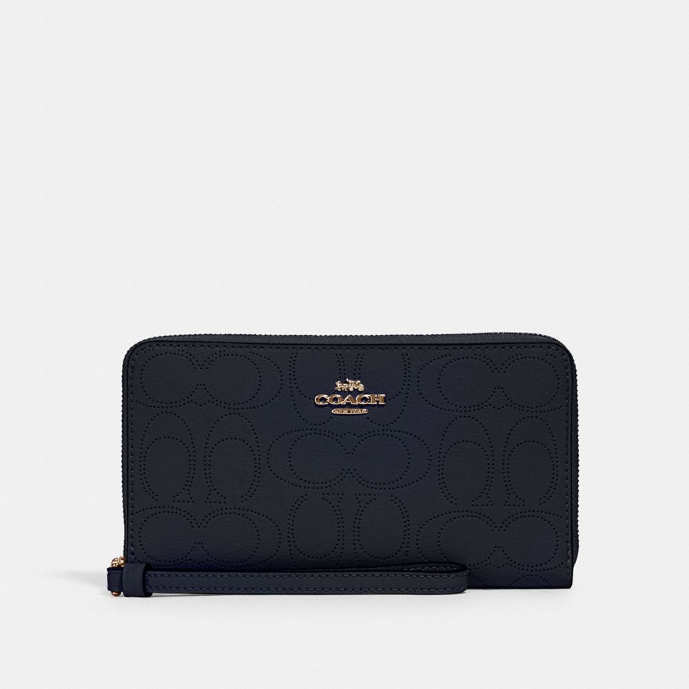 COACH 2876 Large Phone Wallet In Signature Leather IM/MIDNIGHT