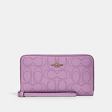 COACH 2876 LARGE PHONE WALLET IN SIGNATURE LEATHER IM/VIOLET ORCHID