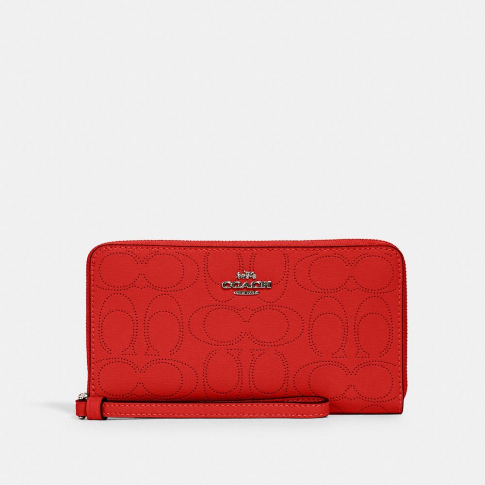 COACH 2876 - LARGE PHONE WALLET IN SIGNATURE LEATHER QB/MIAMI RED
