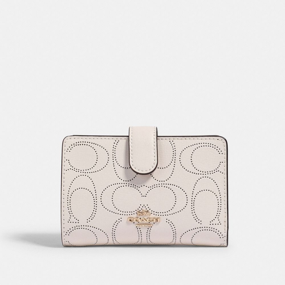 COACH 2884 - MEDIUM CORNER ZIP WALLET IN SIGNATURE LEATHER IM/CHALK