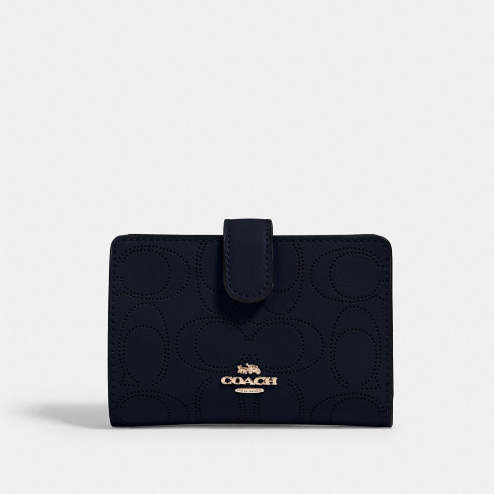 COACH 2884 - MEDIUM CORNER ZIP WALLET IN SIGNATURE LEATHER IM/MIDNIGHT