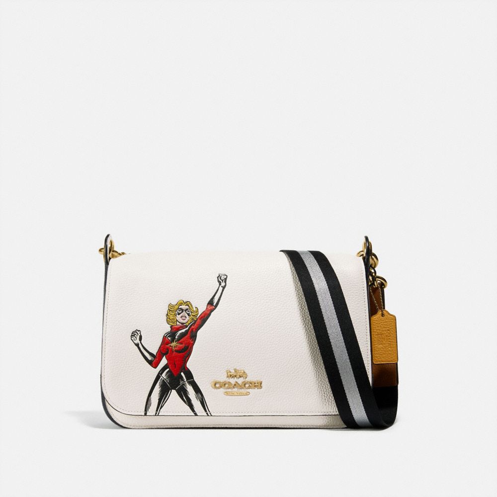 COACH 2899 COACH â”‚ MARVEL JES MESSENGER WITH CAROL DANVERS IM/CHALK-MULTI