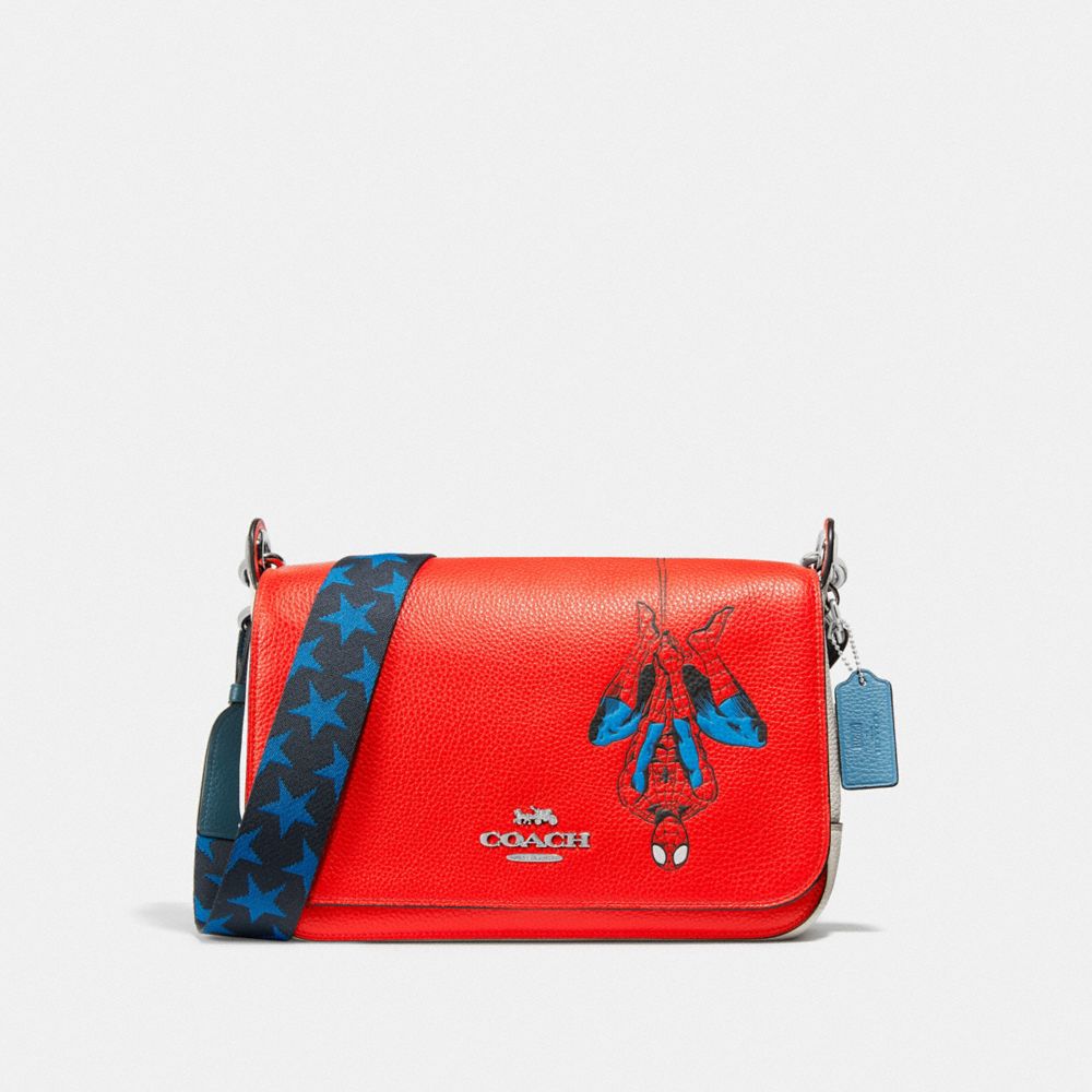 COACH â”‚ MARVEL JES MESSENGER WITH SPIDER-MAN - SV/MIAMI RED MULTI - COACH 2900