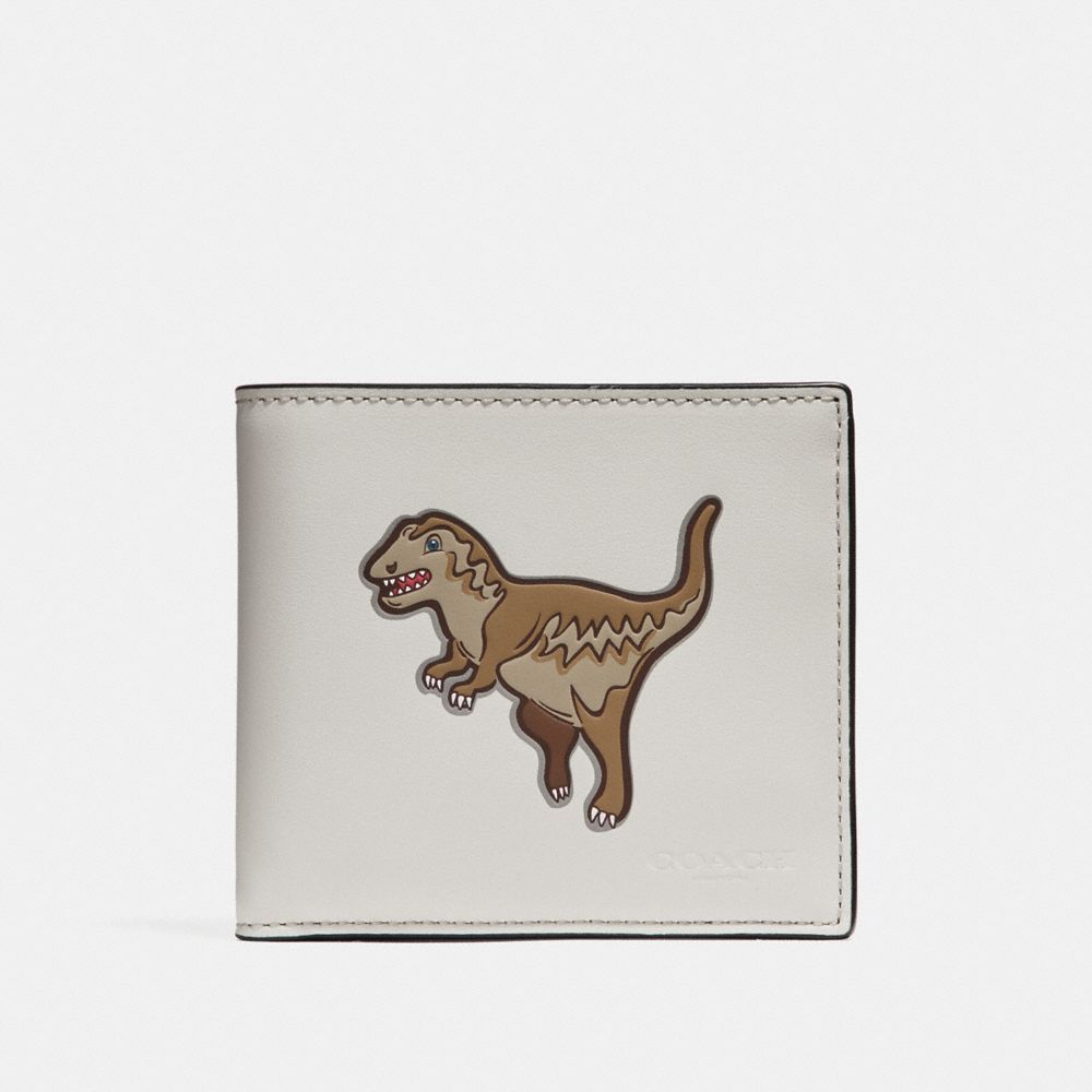 DOUBLE BILLFOLD WALLET WITH MASCOT - REXY CHALK - COACH 29172