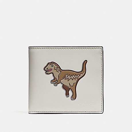 COACH DOUBLE BILLFOLD WALLET WITH MASCOT - REXY CHALK - 29172